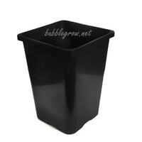 24L BLACK SQUARE FLOWER POT 290MM WITHOUT HOLES FOR GROWING PLANTS 